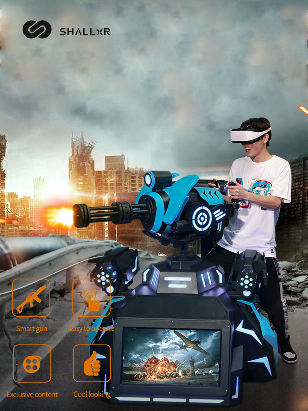 VR shooting simulator gun gatling - ShallxR